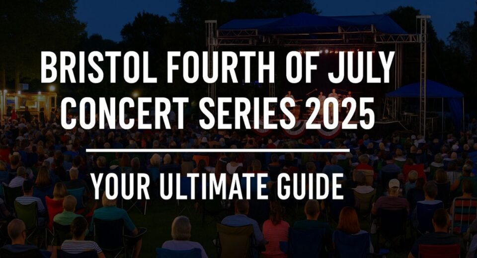 Crowds enjoying live music at Bristol’s Fourth of July Concert Series at RWU