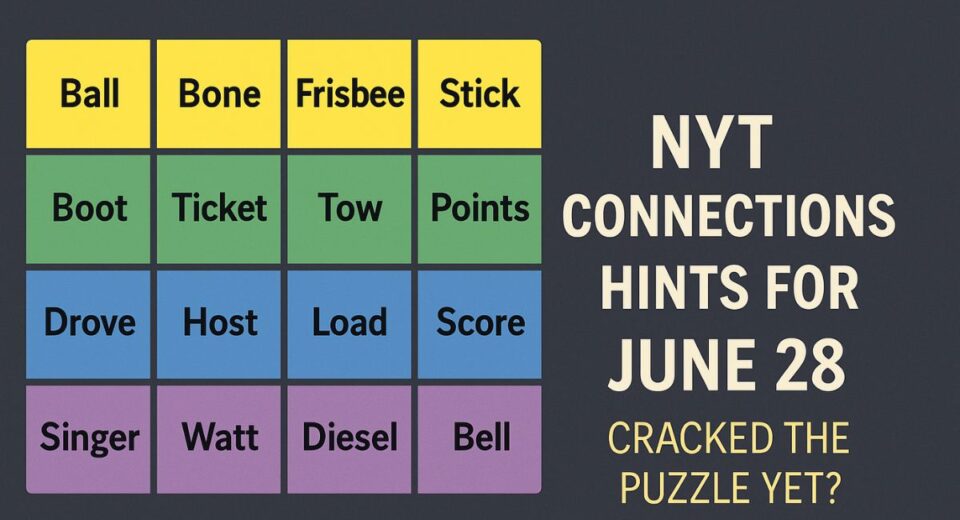 NYT Connections Puzzle Grid June 28 Hints and Answers