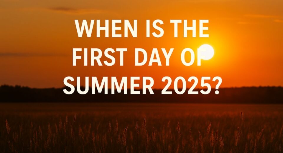 Sun setting over a field on the summer solstice