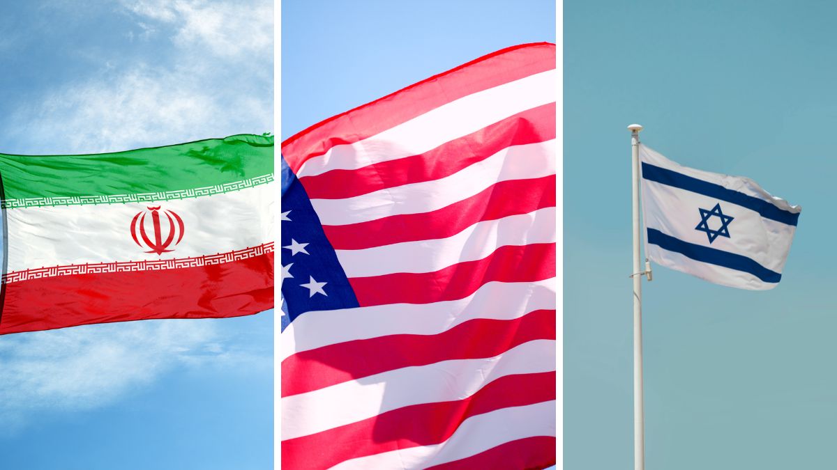 Iran US Israel flag