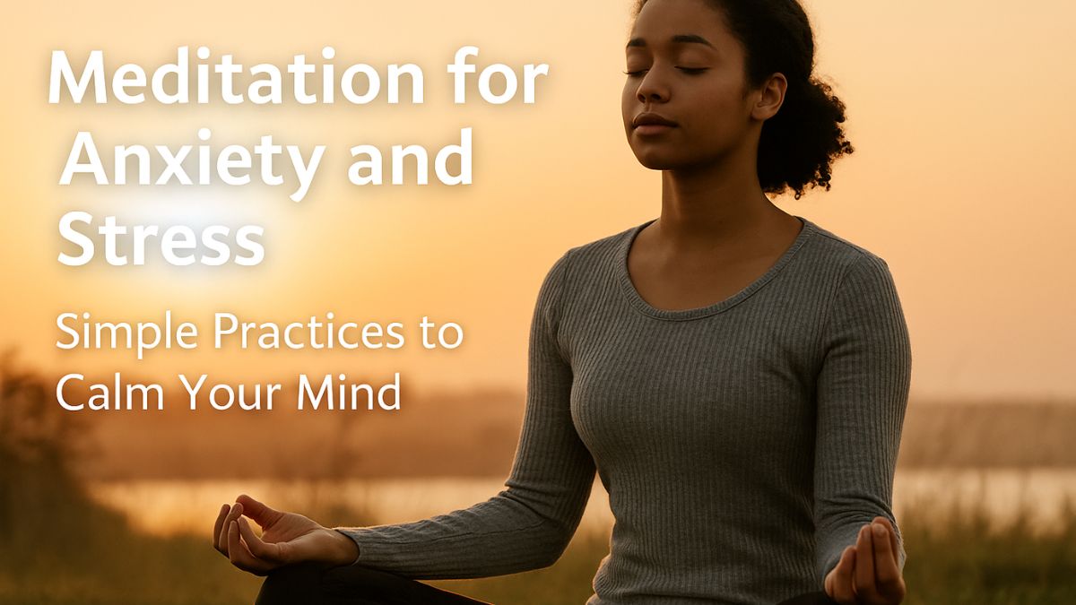 Young woman meditating peacefully at sunrise