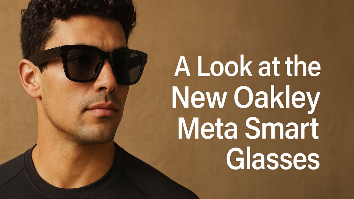 Person wearing Oakley Meta HSTN smart glasses during outdoor run