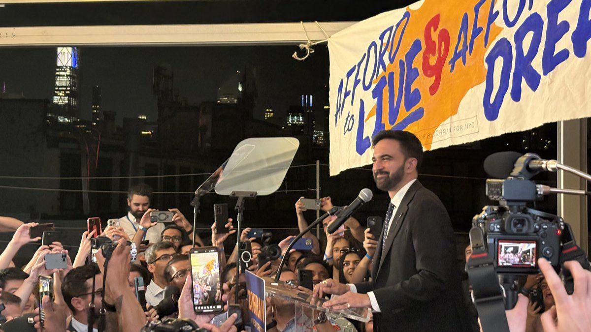 Zohran Mamdani addresses supporters after winning NYC mayoral race 2025