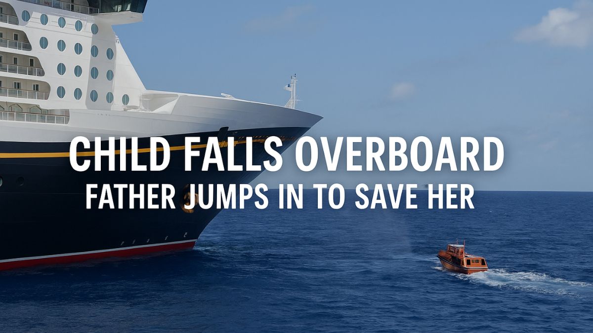 Disney Dream cruise ship during man overboard rescue