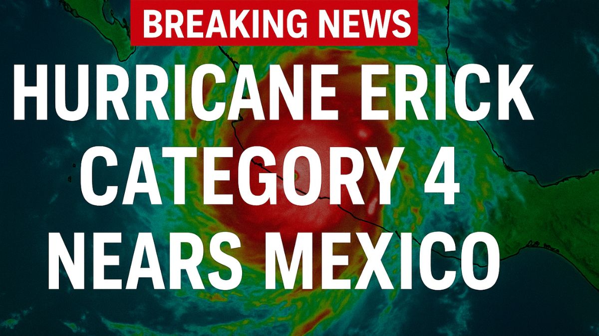 Satellite image of Hurricane Erick with Category 4 alert near Mexico