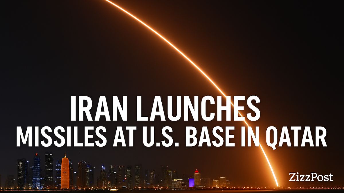 Iran fires missiles at U.S. Al Udeid Air Base in Qatar with fiery trail over Doha skyline
