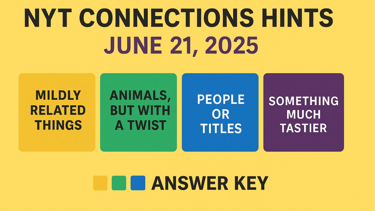 NYT Connections June 21 hints and answer key for all four groups
