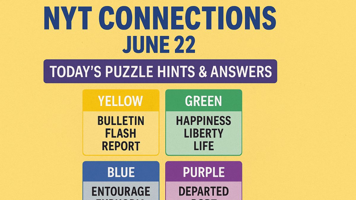 Hints and answers for NYT Connections puzzle on June 22, 2025