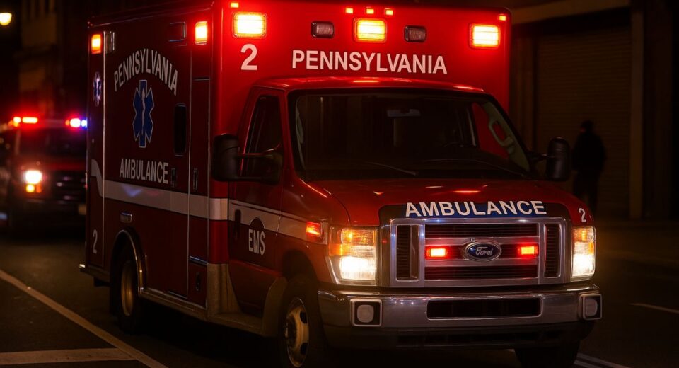 Emergency response vehicle in Pennsylvania during 911 outage