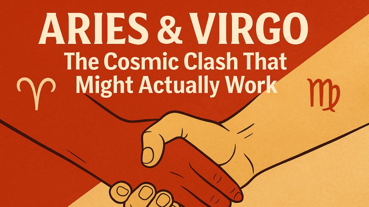 Aries and Virgo holding hands, symbolizing their complex compatibility