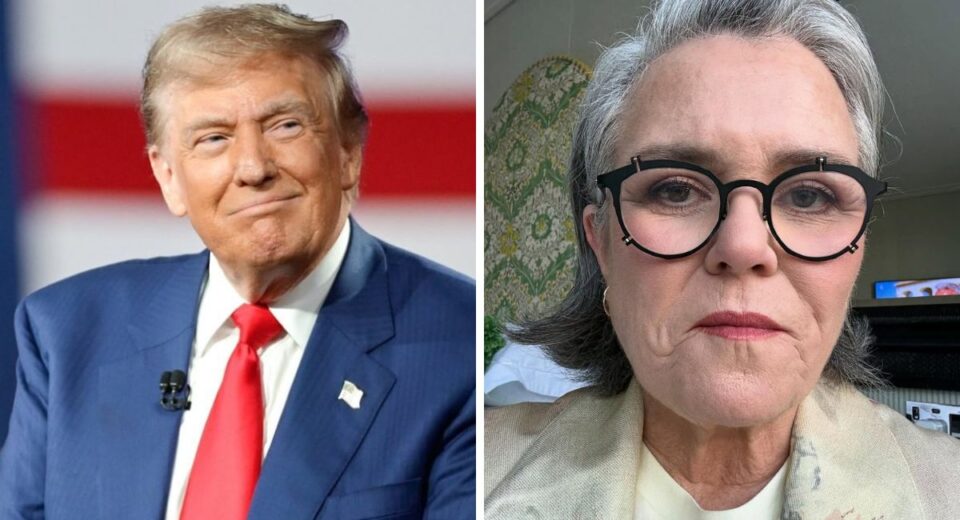 President Trump and Rosie O’Donnell in public events, side-by-side photo