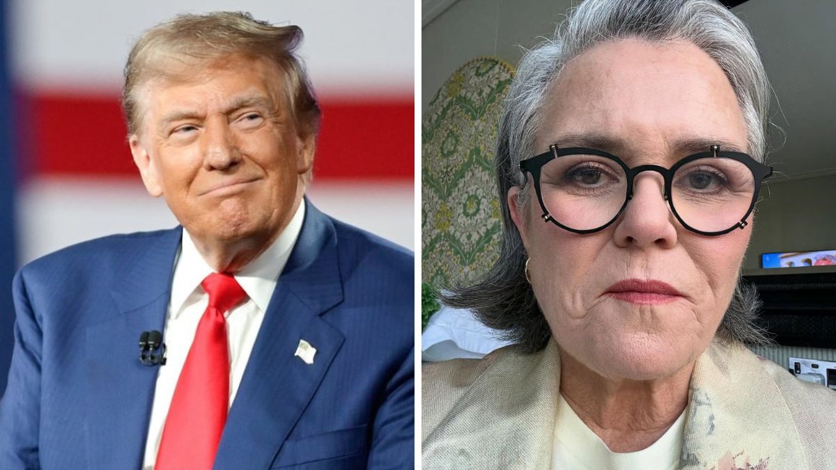 President Trump and Rosie O’Donnell in public events, side-by-side photo