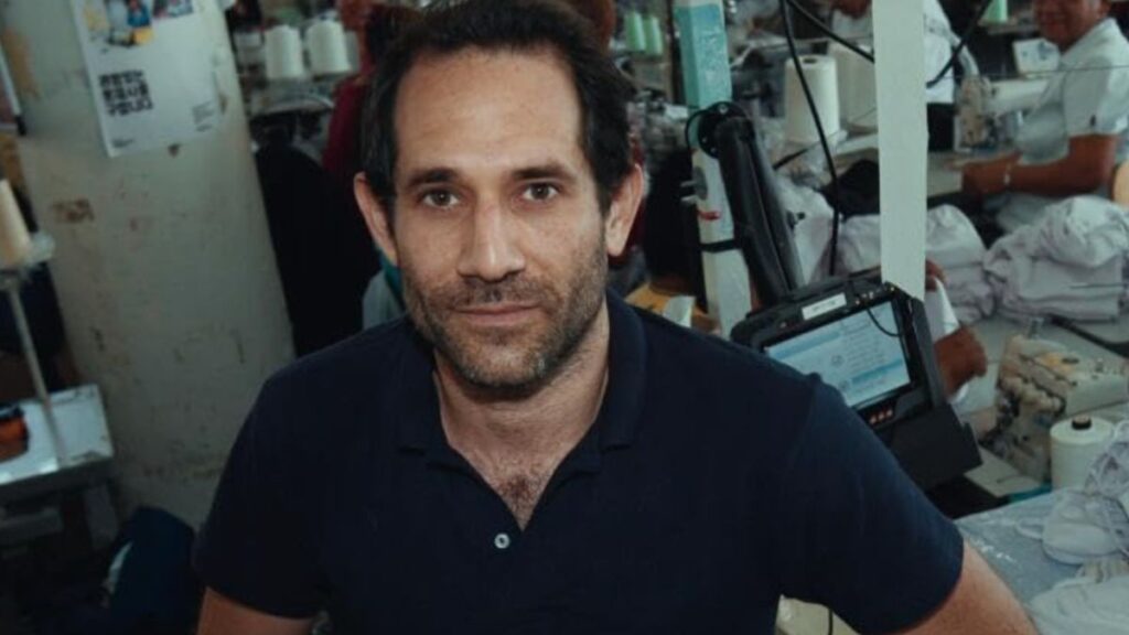 Dov Charney at a garment factory in Los Angeles