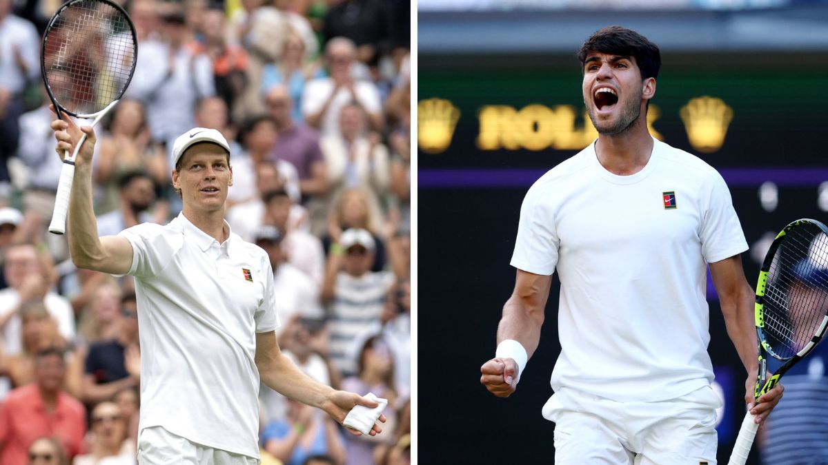 Jannik Sinner and Carlos Alcaraz prepare to face off in the 2025 Wimbledon men’s final