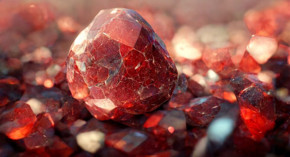 Rough ruby gemstone representing the July birthstone