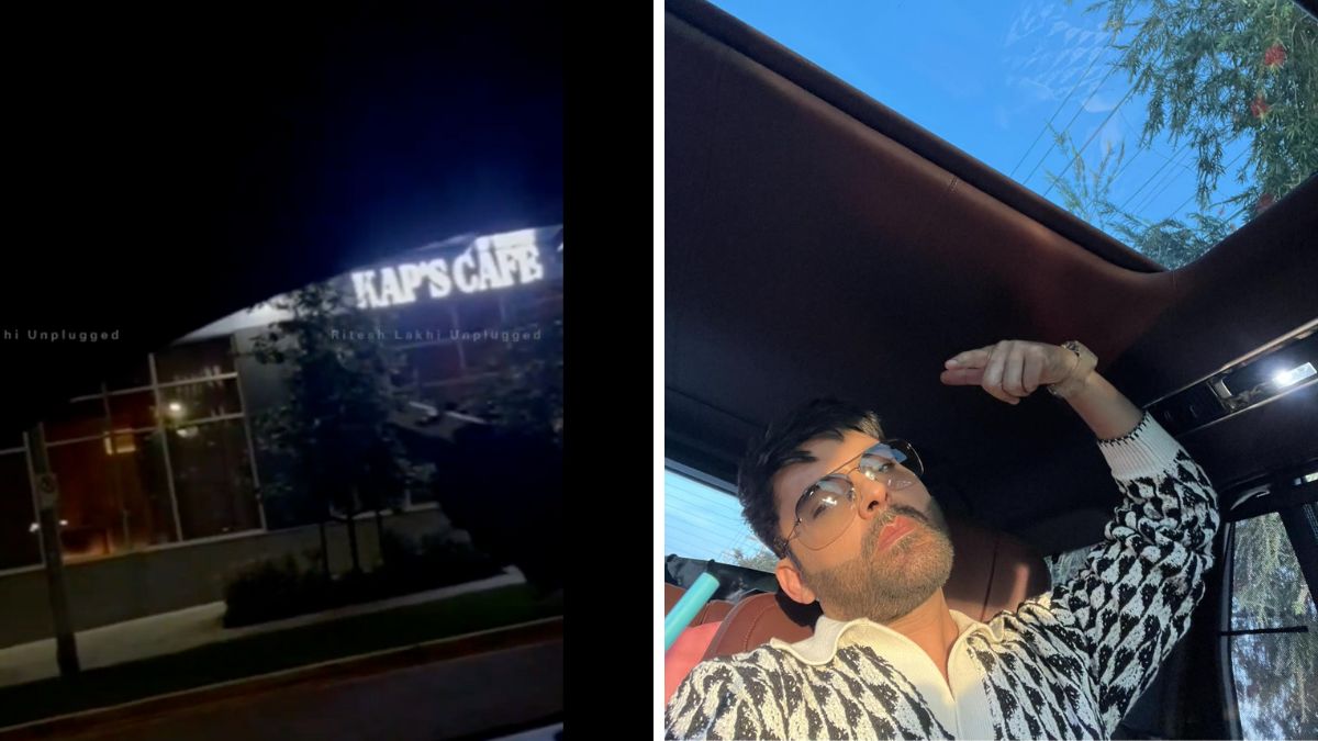 Kapil Sharma’s Kap’s Café in Surrey, Canada, and the comedian inside a car