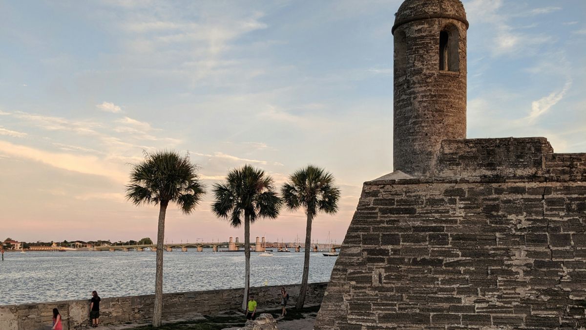 Stone watchtower at Castillo de San Marcos in St. Augustine, Florida