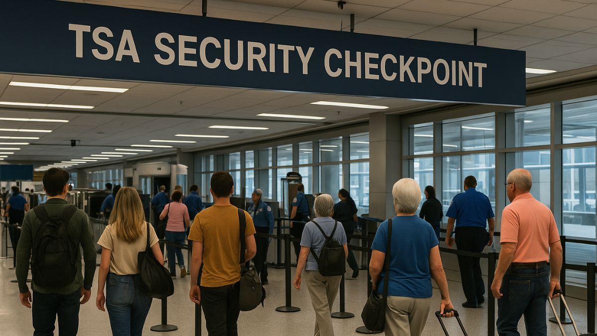 Passengers keeping their shoes on while passing through TSA security