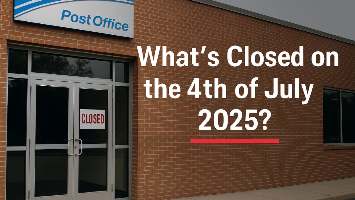 Post office closed on July 4th with shuttered doors