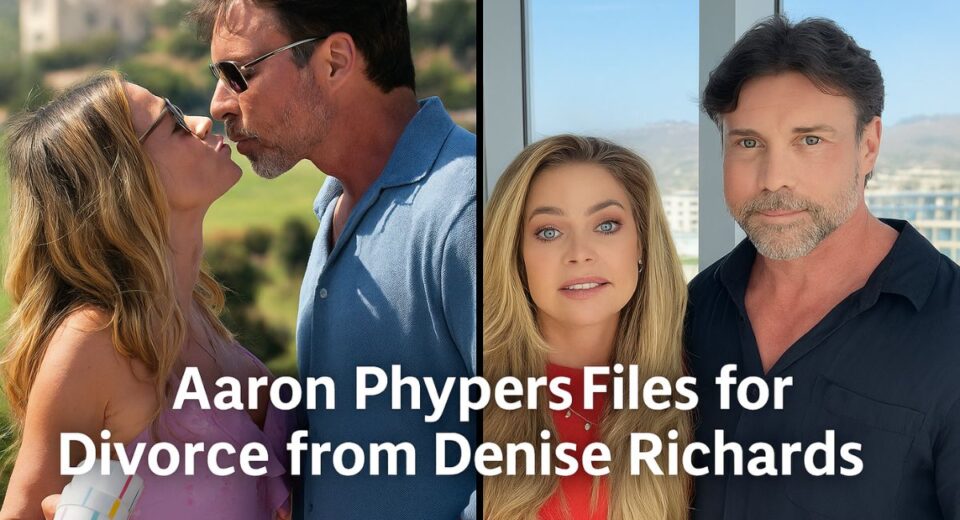 Denise Richards and Aaron Phypers at a public event before their divorce filing
